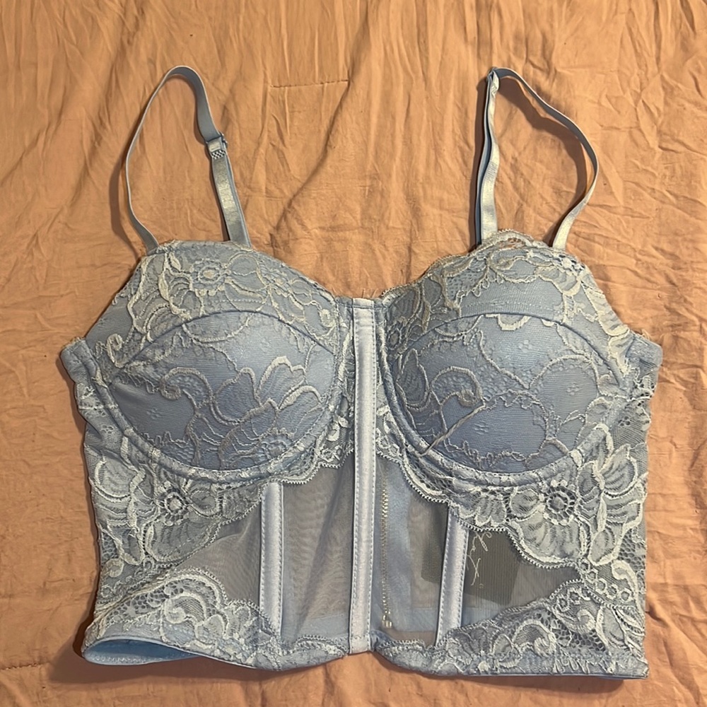 NWT Baby blue corset bustier top